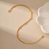 Tobillera de Cadena Multicapa Estilo Francés de Entrada Lujo Chapada en Oro de 18K Cadena Estilo Frío Tobillera Versátil Tobillera Retro de Moda para Mujer