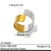 Anillo Transfronterizo Europeo y Americano de Acero Inoxidable con Oro de 18 Quilates Nicho Lujo Ligero Gama Alta Bloqueo de Color Acero de Titanio Joyería de Mano No se Desvanece Venta al por Mayor