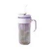 Copo de Vidro Duplo para Beber de Grande Capacidade Feminino Alto Valor de Cor Copo para Extração a Frio Copo com Alça de Mão para Escritório Copo com Canudo Famoso na Internet Presente