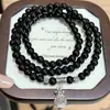 Acessórios Estilo Ins Exquisitos de Aparência Elevada Empilhados Camada Dupla Retro Fechadura de Tinta Pulseira de Contas Gelo