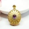 Colgante de Amatista Natural Guan Yu Piedra Morada Caja de Guanyin Collar Joyería Antigua Venta al por Mayor S3091004