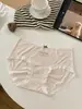 A129 Hilo de Colores Ropa Interior Suave para Mujer Cintura Media Algodón Puro Antibacteriano Bragas Cómodas y Transpirables para Niñas Nuevo Estilo 2025