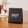 Mini Calendário de Mesa 2027, Novo Livro de Calendário Simples Retrô para Check-in 2026