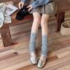 Conjuntos de calcetines de pantorrilla de otoño e invierno para niñas, calcetines de pelo para mujeres JK, venta al por mayor, tejidos cálidos, retro, botones a juego en blanco y negro