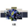 Pintura Decorativa para Motociclista Transfronteiriço Clube Bar Sala de Estar Parede de Fundo de Sofá Pintura em Tela de Cinco Peças Arte de Parede Dropshipping