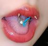 Aceite de mariposa tricolor nueva lengua uña chica caliente dulce piercing joyería alergia nueva punk personalidad transfronteriza