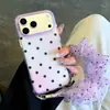 Funda para teléfono móvil de lunares degradados adecuada para Apple 18 Pro Max, iPhone 17 Pro, simple 16P con correa de mano, 15 estilo coreano