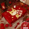 Mantel Rojo de Año Nuevo Estilo Chino Decoración Festiva Mesa de Banquete Mesa de Café Mantel Mantel Impermeable Auspicioso