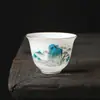 Taza de Té de Cerámica Pintada a Mano con Esmalte Debajo, Taza de Té Kung Fu, Taza de Maestro, Taza Individual, Juego de Té para el Hogar, Taza de Té Estilo Chino