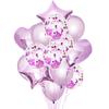 Juego de globos de aluminio con forma de estrella de cinco puntas, color oro rosa y plata, de Amazon, con 14 globos.