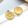 Acessórios de Joia em Aço Inoxidável Ouro Olho do Diabo Sol Pingente Redondo Pingente Irregular Pulseira Colar Charme DIY