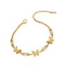 Pulsera Europea y Americana Transfronteriza de Nuevo Estilo Personalizada Mariposa Zircón Pulsera de Moda de Acero Inoxidable Joyería Ins B357