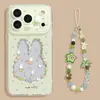 Funda de Teléfono Móvil Verde Estilo Girly Adecuada para iPhone 17 Promax Funda Protectora Apple 16 Suave 15 Transparente Conejo Nuevo