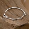 Pulseira de Prata de Lei S925 Nalan Tendência Simples Assimétrica Galho Pulseira Estilo Popular de Blogueira Pulseira S6988