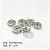 Prata S925 Zircônia de Corte Reto 6mm Espaçador com Cravação Ouro Banhado Ouro Antigo Espaçador DIY Pulseira Acessório de Joia