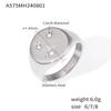 Anillo Samsung de acero inoxidable chapado en oro real de 18 quilates, sencillo y combinable con microdiamantes.