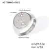 Anillo Samsung de acero inoxidable chapado en oro real de 18 quilates, sencillo y combinable con microdiamantes.