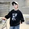 Sudadera de manga larga con cuello redondo y estampado de letras para niño, nueva tendencia 2026, Otoño Casual Elegante Moda