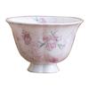 Taza de té de flor de rosa pintada a mano en polvo tierno taza maestra del hogar taza de té exquisita para damas taza de invitado de cerámica juego de té kung fu