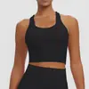 Sujetador Deportivo Ajustado de Sensación Nude, Top de Yoga de Secado Rápido con Espalda Cruzada, Camiseta sin Mangas de Fitness con Almohadillas en el Pecho, Sujetador de Yoga