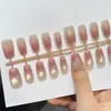 Uñas Postizas Ojo de Gato Degradado Polvo de Taro Uñas Hechas a Mano Pre-Diseñadas Arte de Uñas de Alta Gama 151 Estilos