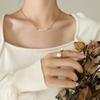 Collar de Perlas de Agua Dulce Simple de Moda Elegante Estilo Coreano para Mujer ins Estilo Fresco Lujo Ligero Cadena para Clavícula Chapada en Acero de Titanio Oro de 18K