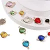 Acessórios para Joias DIY de Pedra de Nascimento Europeia e Americana Pingente Duplo Colorido Simples Versátil Pingente Triangular de Vidro Gota d'Água Acessórios