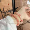 Promocional de Transmisión en Vivo Pulsera de Peluche Flor de Durazno Rosa Fabricante Venta al por Mayor Natural Seda Dorada Jade Flor de Durazno Relleno Pulsera de Cuentas Redondas