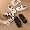 Sandalias cerradas de suela gruesa con lunares y velcro para mujer, nuevas de verano 2026, versátiles, huecas, transpirables, deportivas casuales