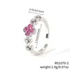 Moxi Niche Lujo Moda Retro Flor de Cuatro Hojas Exquisita Colorida Anillo Abierto Joyería Fabricante Mayorista