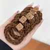 Cuerda para el cabello trenzada de moda banda de goma de alta elasticidad duradera cuerda para atar el cabello de mujer simple no daña el cabello cubierta de cuero anillo para el cabello tocado
