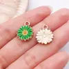 Acessórios para Joias DIY Série Verde com Gotejamento de Óleo Liga de Zinco Flor Pequena Brincos Estilo Ins Pulseira Chaveiro Pingente