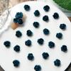 Joyería de uñas tallada con diseño de rosa teñida azul vintage, accesorios para decoración de uñas con flores de rosa Guofeng mixtas