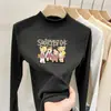 Camisa Básica de Veludo com Gola Alta Meia-Manga para Meninas Nova Coleção Primavera & Outono 2025 Camiseta Interna de Manga Longa para Crianças Top Quente para Meninas