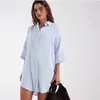2026 Europa Transfronterizo Comercio Exterior Nueva Ropa de Mujer Camisa de Mujer Longitud Media Manga Corta Estilo Vacaciones Color Sólido Camisa Casual para Mujer