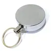 Chaveiro retrátil com cordão de retração automática para evitar perdas, cabo de aço para pesca ao ar livre, cordão com fivela de puxar fácil