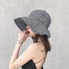 Top listrado vazio Sunhat Verão coreano dobrável Seaside Beach Hat ao ar livre grande cornija Sun Hat estilo coreano
