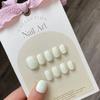 Uñas de fototerapia para uñas manicura hecha a mano pieza de uña corta redonda color popular huevo transparente blanco lechoso hielo transparente