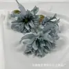 Orquídea púrpura artificial de 3 cabezas crisantemo de garra grande decoración para el hogar sala de estar arreglo floral arreglo de camino de boda flor artificial