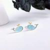 Lindos aretes de delfín dorado pequeños ins temperamento femenino personalidad mini Joker Mori aretes suministro e-commerce venta al por mayor