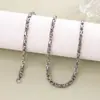 Corrente Listrada de Aço Inoxidável com Fundo Corrente Transfronteiriça Europeia e Americana Tendência Masculina Personalizada Titânio Aço Colar Feito à Mão DIY Fivela Quadrada Corrente Atacado
