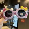 Gatinho Gato da Sorte Óculos de Sol Polarizados Infantis Silicone Desenho Animado Óculos de Sol para Bebê Foto Formato Côncavo Óculos de Viagem Fofo