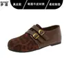 Zapatos Mary Jane de punta redonda estilo Birkenstock cubiertos de piel, con una suela suave para mayor comodidad y facilidad de uso, diseño sin cordones y estilo mocasín para mujer