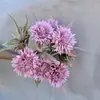 Crisantemo de Aguja de Pino de Nueve Ramas Flores Artificiales para Decoración de Bodas, Flores Falsas, Arreglos Florales Artificiales, Flores Artificiales de Seda con un Tacto de Alta Gama y Realista