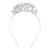 Letras Europeas y Americanas Feliz Año Nuevo Diadema Diadema para Mujer Metal Diosa Fiesta de Año Nuevo Accesorios para el Cabello Diamante Al por Mayor