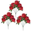 Rosas Simuladas Día de San Valentín Plástico Flor Falsa Individual Ramo Adornos para Restaurante Arreglo Floral Flores Secas Decoración con Flores de Seda