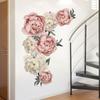 Pegatinas de Pared para Inyección de Tinta Personalizadas OEM Fx64057, Prueba Individual, Rica Peonía para Decoración del Hogar y Comercial