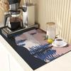 Tapete para máquina de café transfronteiriço tapete de bancada de lama de diatomáceas tapete de proteção para balcão de cozinha tapete isolante lavável tapete de drenagem absorvente mesa