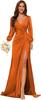 Vestido de Noche para Mujer de Comercio Exterior Transfronterizo Europa y América Amazon Color Sólido Sexy Cuello en V Abertura Tirantes Vestido Largo Vestido de Noche