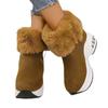 2025 Nuevas Botas de Nieve de Terciopelo Grueso para Mujer Talla Grande Estampado de Leopardo Cremallera Lateral Borde de Piel Calientes Zapatos de Algodón en Stock